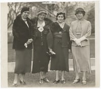 Black and white photograph of members of the St. Paul section of the National Council of Jewish Women, 1933. Pictured are Mrs. Segal, Mrs. Firestone, Mrs. Bronstein, and Mrs. Phillips.