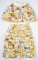 Color photograph of a dress made out of butter cartons used at the Minnesota State Fair, 1965.