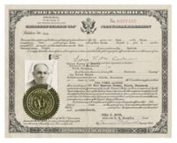 United States certificate of naturalization