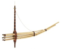 Color image of a Qeej (Hmong wind instrument) made by Shong Ger Thao of St. Paul in 1999.