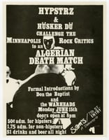 Handbill for Hüsker Dü and Hysptrz concert