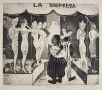 City of Mexico, undated. Etching on paper by Clara Mairs.