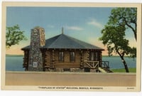 Postcard illustration of the old Paul Bunyan House, Bemidji