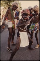 Participants in a Kiddies Parade, an annual event held during the summer in New Ulm, Minnesota. The children and parents make all of their own costumes and floats.