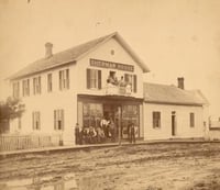 Black and white photograph of the Sherman House Hotel, Waconia, c.1890.