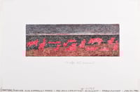 Color image of Landscape/Seascape with Surrealist Forms: Red Rock Variation drawing by George Morrison, 1984.