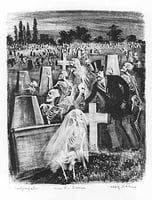 Was it a Dream, lithograph on paper by Adolf Dehn, 1945.