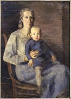 Wife and Son, oil-on-canvas painting by Elof Wedin, 1935.