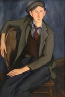 Portrait of Boy, oil-on-canvas painting by Elof Wedin, 1931.