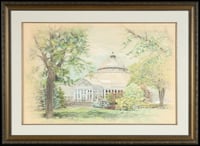 Color pencil drawing of the conservatory by Virginia M. Polster, 1991.