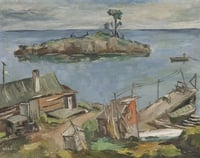 Beaver Bay, oil-on-canvas painting by Elof Wedin, 1948.