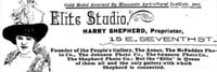 Advertisement for Harry Shepherd’s Elite Studio, located at 15 East Seventh Street in St. Paul, 1891. From the Appeal, December 19, 1891.