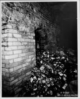 Bottle dump in the basement of the Pioneer Hotel
