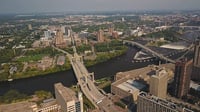 Birds-eye view of Minneapolis