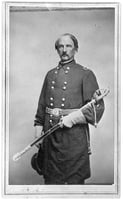 Black and white photograph of Henry Sibley wearing the uniform of a brigadier general, 1862