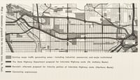 Map of the Interstate 94 corridor, 1965. From Alan A. Altshuler’s The City Planning Process: A Political Analysis (Ithaca, NY: Cornell University Press, 1965). Used with the permission of Cornell University Press.