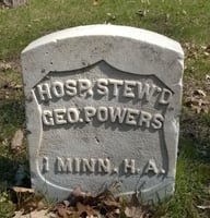 Color image of George Powers monument, 2014.