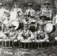 Black and white photograph of Musicians of the Sixteenth Battalion Band, c.1918.
