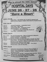 Hospital Days activities schedule