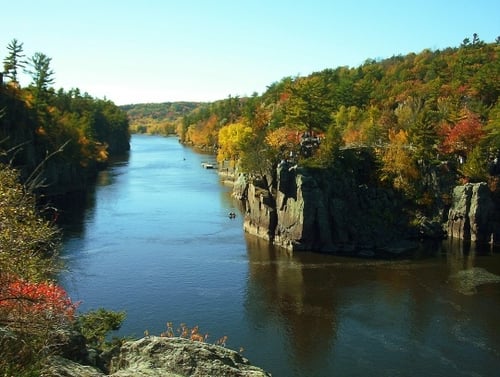 Color image of the Dalles of the St. Croix River seen from the Wisconsin bank, July 2, 2009.