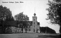 Postcard photo of Danebod Folk School and stone hall