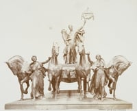 Black and white photograph of the Quadriga, Daniel C. French and Edward C. Potter, sculptors, c.1907.