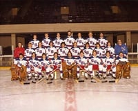 Color image of the he 1980 United States Olympic Hockey Team, 1980.
