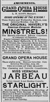 Advertisement of the opening of the St. Paul Grand Opera House’s 1888 season