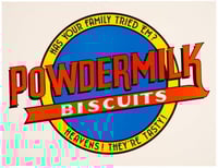 An advertisement for Powdermilk Biscuits (undated), one of A Prairie Home Companion’s many fictional sponsors.