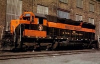 Color image of Great Northern diesel locomotive number 400, 1966. Photograph by Myron T. Gilbertson.