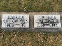 Tombstones of Randolph M. and Catherine Sidonia Probstfield