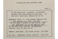 Information card for women experiencing domestic abuse