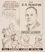 Poster titled, Vote Farmer-Labor All the Way, 1937.