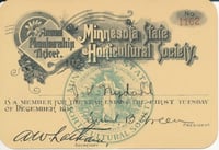 Color scan of an annual membership ticket for member J. L. Nydahl, signed by executive secretary A. W. Latham, 1910.