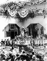 Black and white photograph of Foshay Tower dedication ceremonies, 1929.