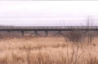 Minnesota and International Railway trestle bridge, facing southeast
