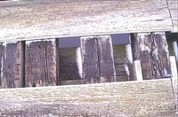 Minnesota and International Railway trestle bridge exposed tie and stringers