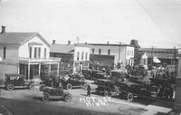 Black and white photograph of the Main Street, in Motley, c.1915.