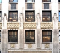 Color image of thefacade of the Minnesota Building above the main entrance, 2009.