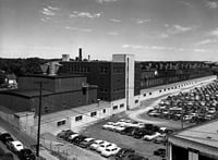 St. Paul Abrasives plant, ca. 1955. Located on a large complex in St. Paul, the plant was one section of 3M’s global manufacturing headquarters.
