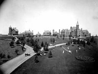 Black and white photograph of the State School in its early years, c.1890.