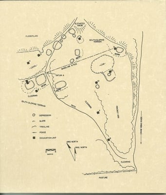 Site map of Little Round Hill, 1992.