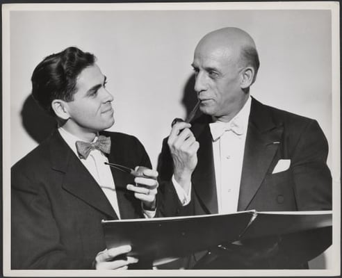 Dimitri Mitropoulos with a musician, ca. 1940