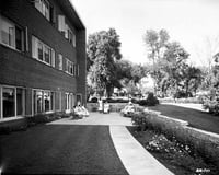 Black and white photograph of the exterior of the Jewish Home for the Aged, 1554 Midway Parkway, St. Paul, 1956.