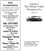 Print brochure advertising the Pelican Valley Navigation Company