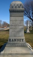 Color image of Alexander Ramsey monument, 2014.