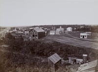 Black and white photo print of Minneapolis, c.1857.