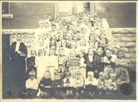 Students of St. Stanislaus School with their teacher