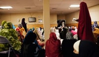 Womens prayer room during Ramadan and Eid, Dar Al-Hijrah Mosque, 2013-1