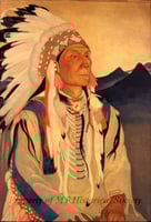 Color image of Yellow Kidney, Keeper of the Beaver Bundle, oil-on-canvas painting by Elsa Jemne, 1926.